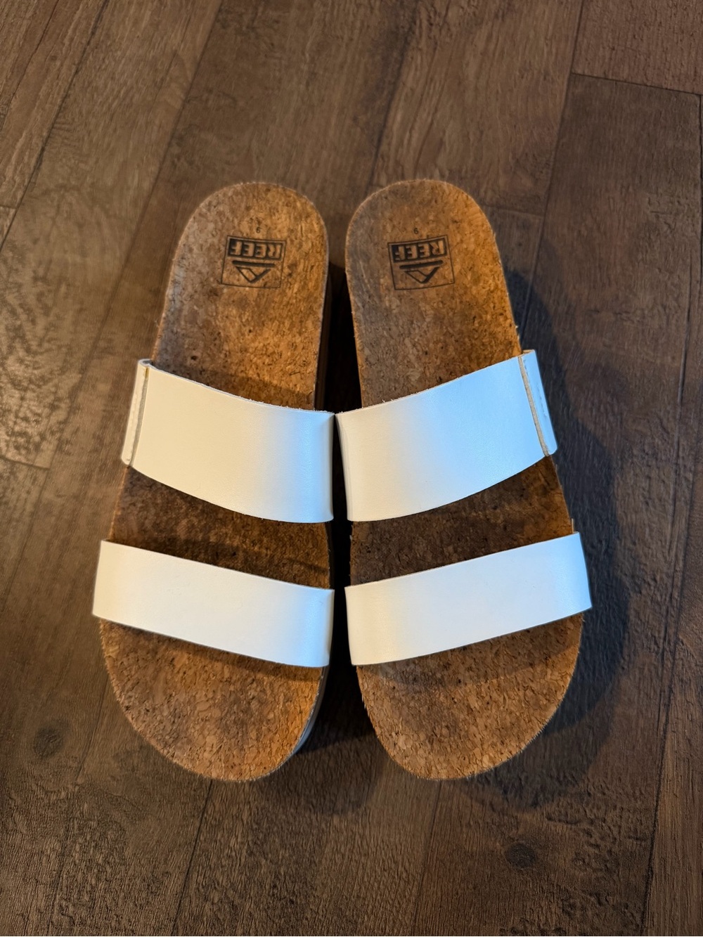 Reef Cushion Vista Hi Double-Strap Cork Slide Sandals